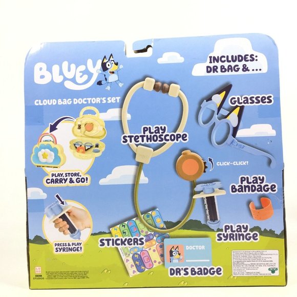 Bluey Cloud Bag Doctors Check Up Set 7 Pieces NEW 2022 - Picture 7 of 11